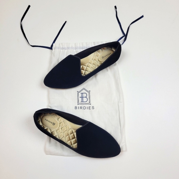 Birdies Shoes - Birdies Heron Black Velvet Loafers Flats 9.5